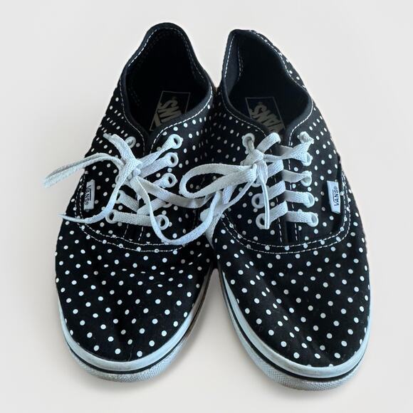 Vans Lo Pro Black White Polkadot Shoes Low Profile Women 7.5 - Picture 1 of 7